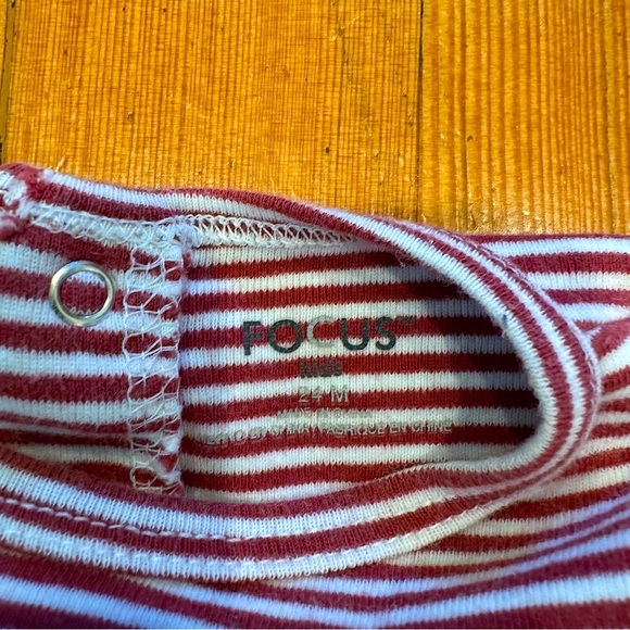 FOCUS KIDS 24mo Navy Blue Overalls & Red Striped Shirt - Picture 7 of 8